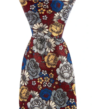 Robert Graham Floral Printed Mid Size Traditional Silk Hand Tie