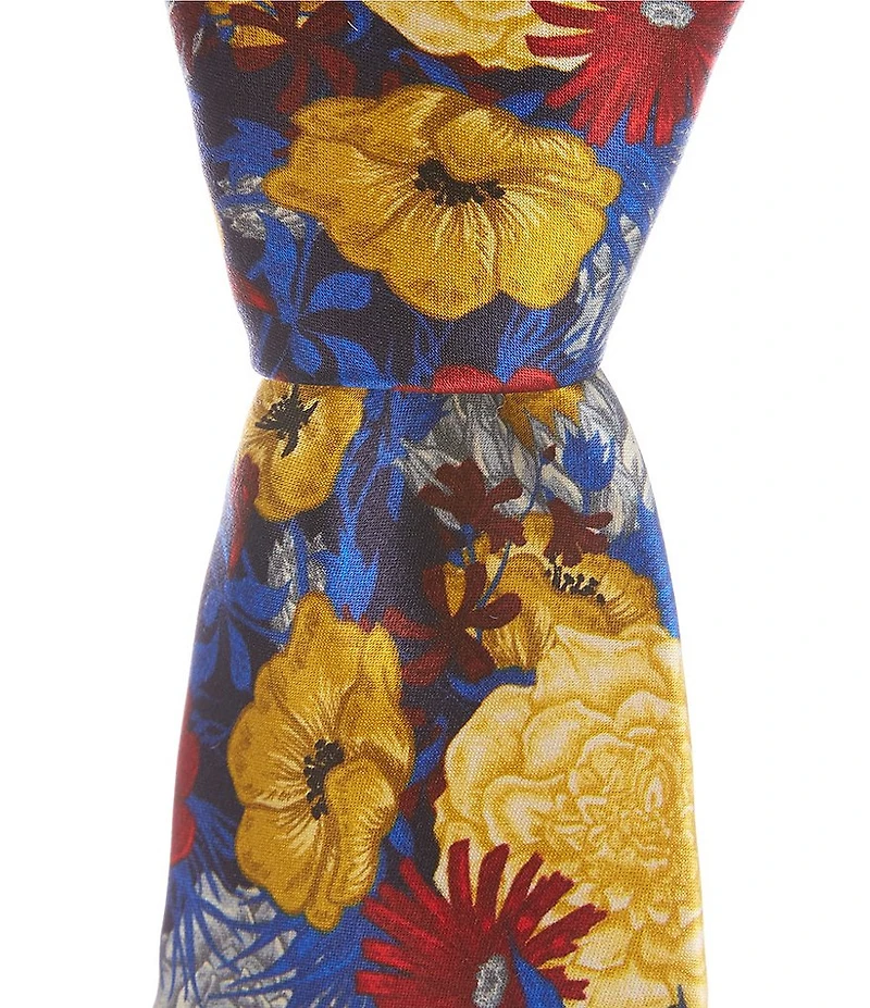 Robert Graham Peony Print 3 1/4#double; Silk Tie