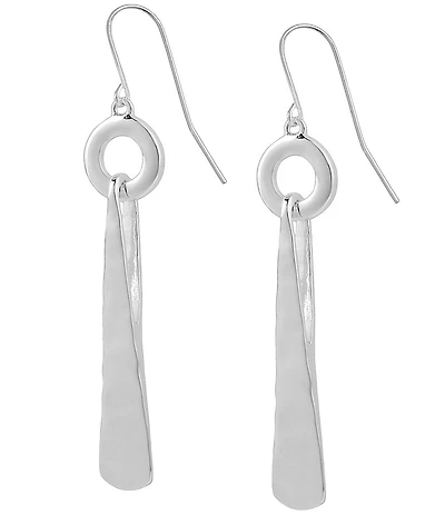 Robert Lee Morris Soho Circle & Triangle Silver Plated Linear Earrings
