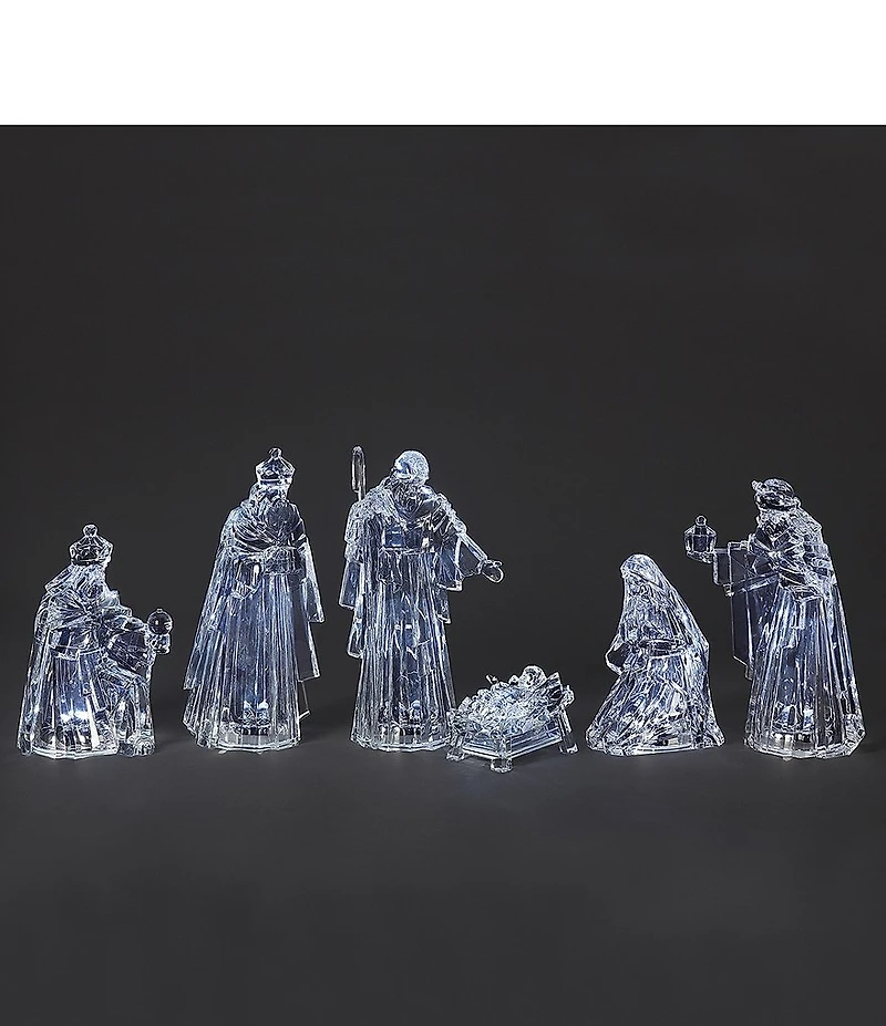 Roman 10.7#double; LED Lighted Acrylic 6-Piece Nativity Set
