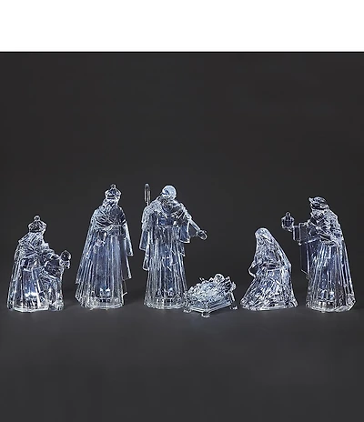 Roman 10.7#double; LED Lighted Acrylic 6-Piece Nativity Set