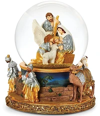Roman Double Rotating Nativity Musical Glitterdome