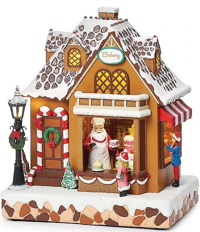 Roman Musical LED Lighted Santa's Gingerbread Bakery
