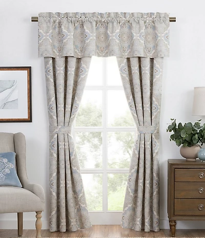 Rose Tree Caesar Damask Medallion Window Treatments