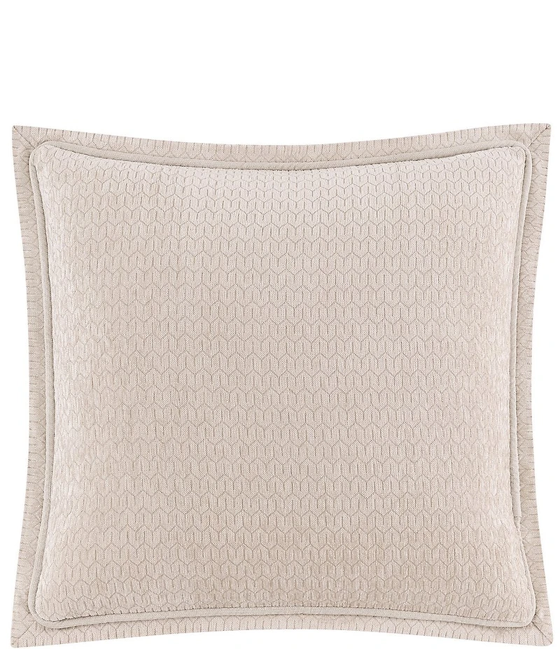 Rose Tree Cara Woven Geometric Framed Pattern Square Pillow