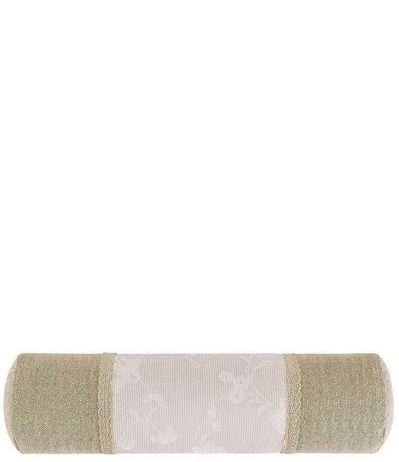 Rose Tree Eden Embroidered Floral Neck Roll Pillow