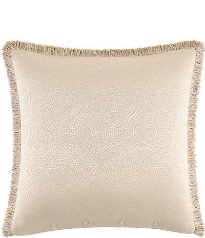 Rose Tree Hannah Woven Dot Fringe Trim Euro Sham