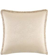 Rose Tree Hannah Woven Dot Fringe Trim Euro Sham