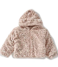 Rothschild Little Girls Faux Fur Reversible To Satin Hooded Jacket