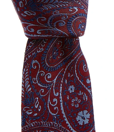 Roundtree & Yorke Over The Moon Pine 3 3/8#double; Traditional Woven Silk Tie