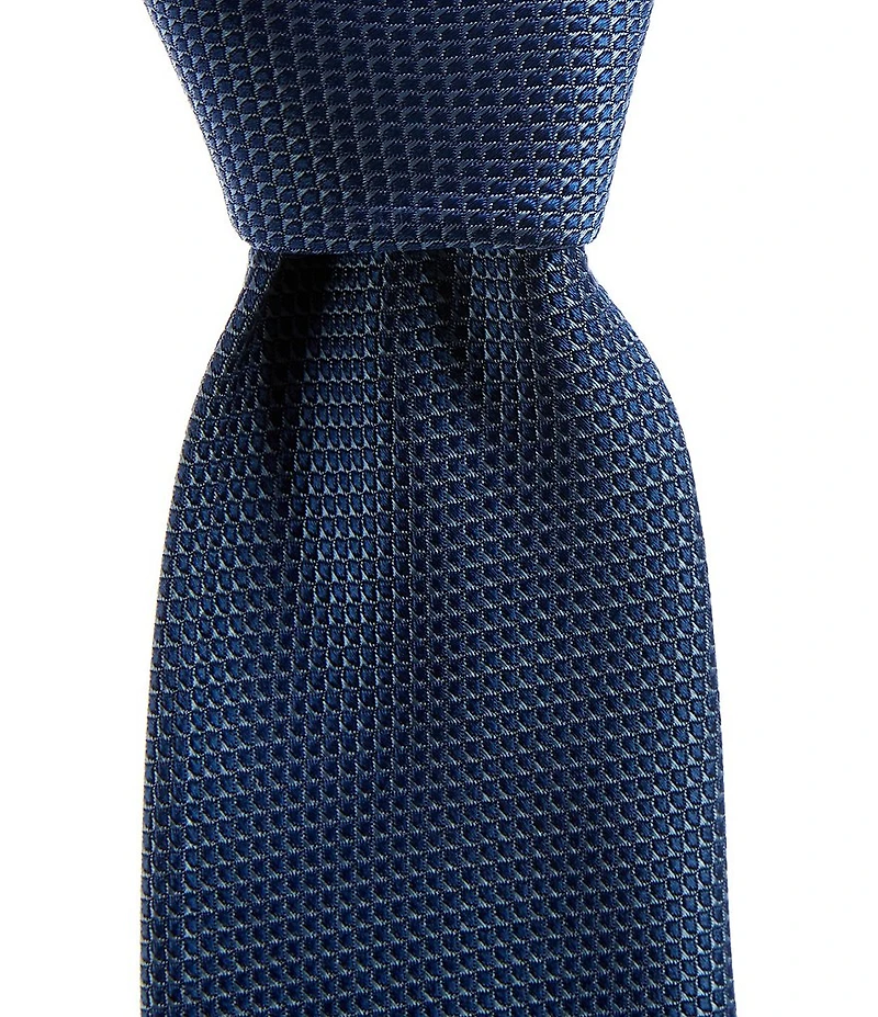 Roundtree & Yorke Big & Tall Solid 3 3/8#double; Woven Silk Tie