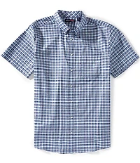 Roundtree & Yorke Big & Tall TravelSmart Easy Care Short Sleeve Twill Medium Plaid Sport Shirt