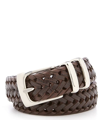 Roundtree & Yorke Braided Double Keeper Leather Belt