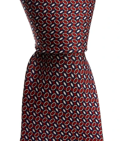Roundtree & Yorke Circle Print 3 1/4#double; Silk Tie