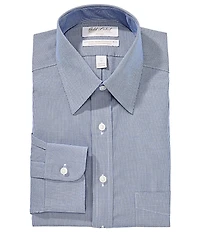 Roundtree & Yorke Classic Fit Non-Iron Point Collar Pinpoint Print Dress Shirt