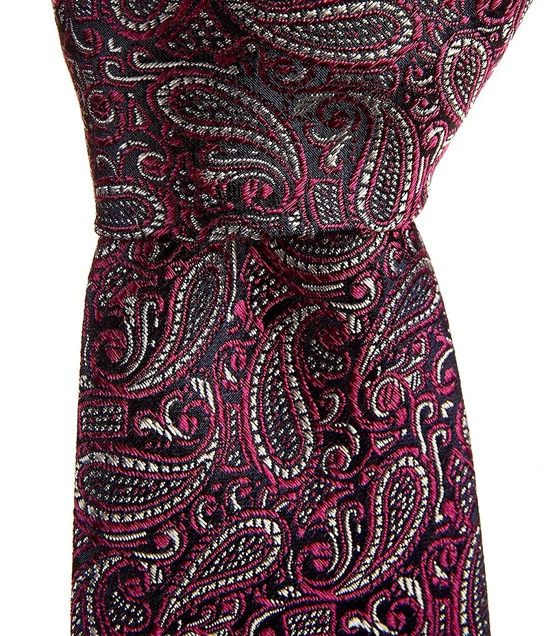 Roundtree & Yorke Ellington Mini Pines Pattern Traditional Silk Tie