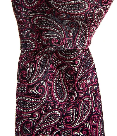 Roundtree & Yorke Ellington Mini Pines Pattern Traditional Silk Tie
