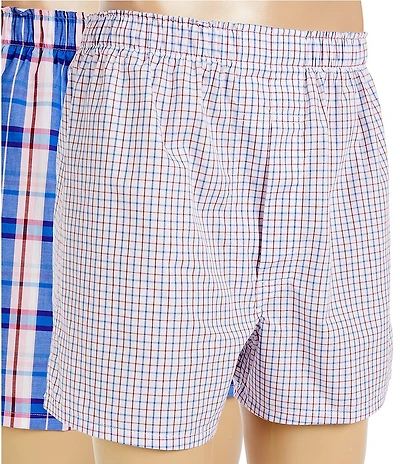 Roundtree & Yorke Check & Plaid Full Cut Boxer 6#double; Inseam Briefs 2-Pack