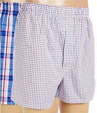 Roundtree & Yorke Check & Plaid Full Cut Boxer 6#double; Inseam Briefs 2-Pack
