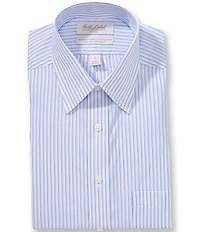 Roundtree & Yorke Gold Label Classic Fit Non-Iron Point Collar Striped Poplin Dress Shirt