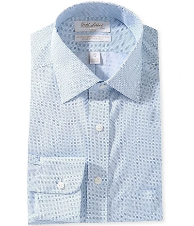 Roundtree & Yorke Gold Label Classic Fit Non-Iron Spread Collar Geometric Poplin Dress Shirt