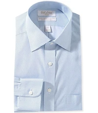Roundtree & Yorke Gold Label Classic Fit Non-Iron Spread Collar Geometric Poplin Dress Shirt