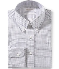 Roundtree & Yorke Gold Label Full Fit Non-Iron Button Down Checked Twill Dress Shirt