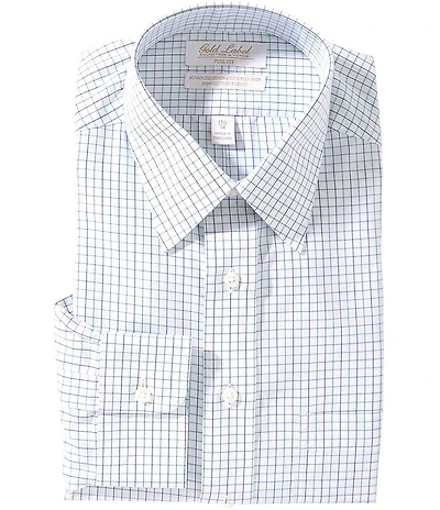 Roundtree & Yorke Gold Label Full Fit Non-Iron Point Collar Tattersall Dress Shirt