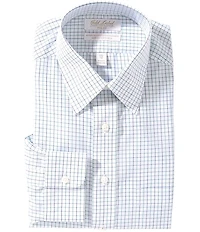 Roundtree & Yorke Gold Label Full Fit Non-Iron Point Collar Tattersall Dress Shirt