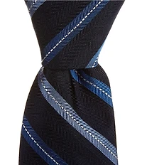 Roundtree & Yorke Grant Stripe 3 3/8#double; Silk Blend Tie
