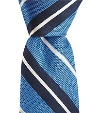 Roundtree & Yorke Javier Stripe 3.125#double; Silk Blend Tie