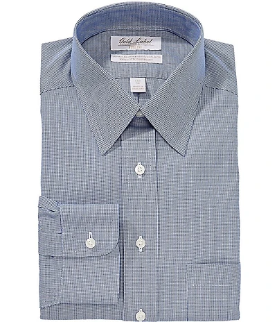 Roundtree & Yorke Full Fit Point Collar Pinpoint Dress Shirt