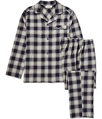Roundtree & Yorke Long Sleeve Plaid Flannel Pajama Top & Matching Flannel Pajama Pants Set