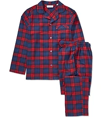 Roundtree & Yorke Long Sleeve Plaid Pajama Flannel Top & Matching Flannel Pajama Pants Set