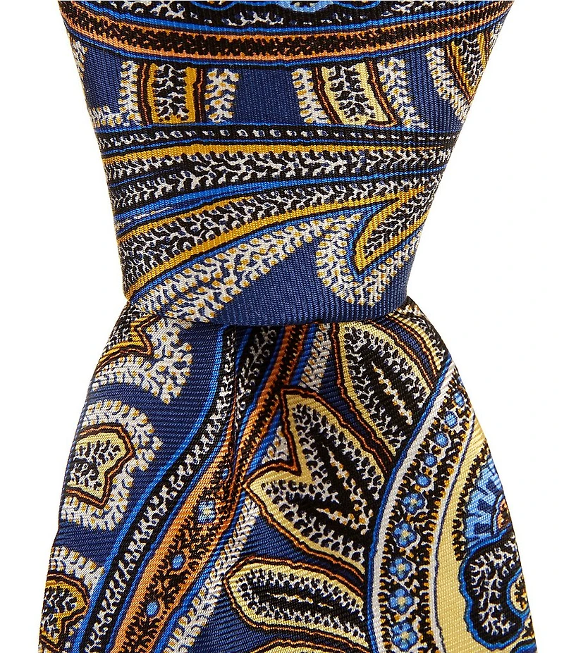 Roundtree & Yorke Paisley Print 3 1/4#double; Woven Silk Tie