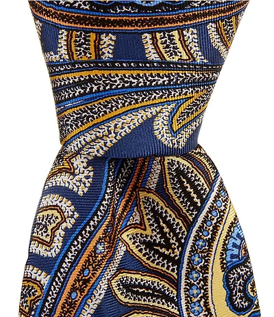 Roundtree & Yorke Paisley Print 3 1/4#double; Woven Silk Tie
