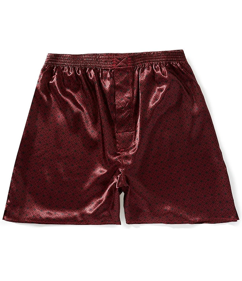 Roundtree & Yorke Printed Charmeuse 5#double; Inseam Sleep Shorts