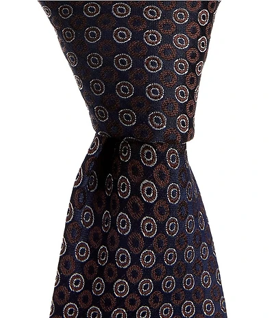 Roundtree & Yorke Sacha Mini Circle Traditional 3 1/8#double; Silk Blend Tie