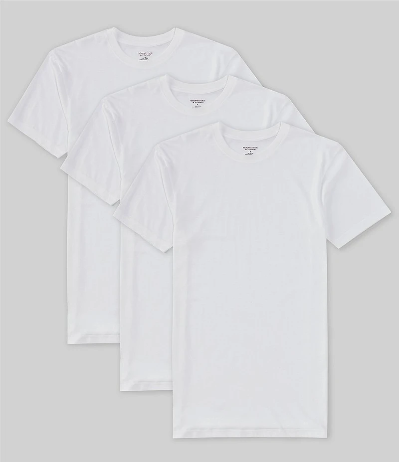 Roundtree & Yorke Plain Short Sleeve Crew Neck Undershirts 3-Pack