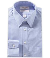 Roundtree & Yorke Gold Label Slim-Fit Non-Iron Point Collar Printed Dress Shirt