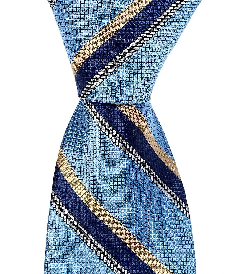 Roundtree & Yorke Striped 2.75#double; Narrow Silk Tie