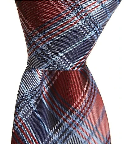 Roundtree & Yorke Tenzing Plaid 3 1/8#double; Traditional Woven Silk Tie