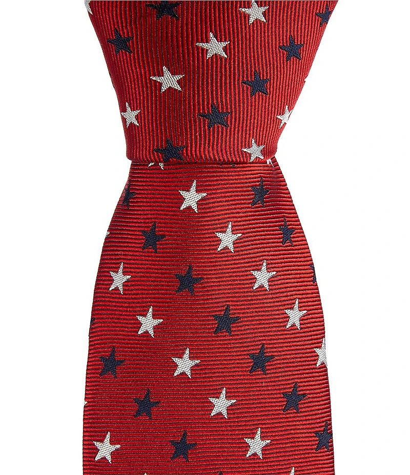 Roundtree & Yorke USA Cascading Stars Traditional Silk Blend Tie