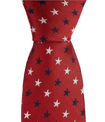 Roundtree & Yorke USA Cascading Stars Traditional Silk Blend Tie