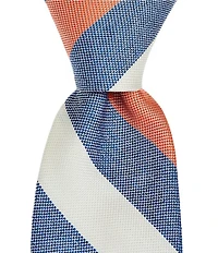 Roundtree & Yorke Victor Thick Stripe 3 1/8#double; Silk Blend Tie