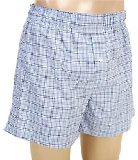 Roundtree & Yorke Woven Plaid 4#double; Inseam Boxers
