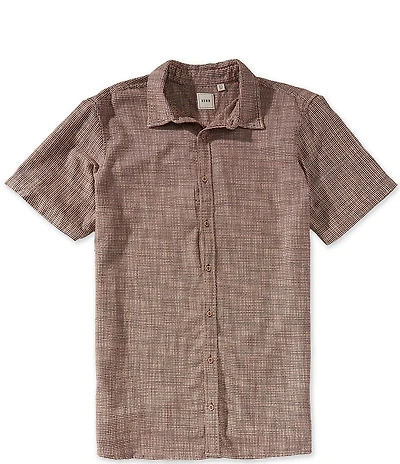 Rowm Short Sleeve Space Dyed Textured Shirt