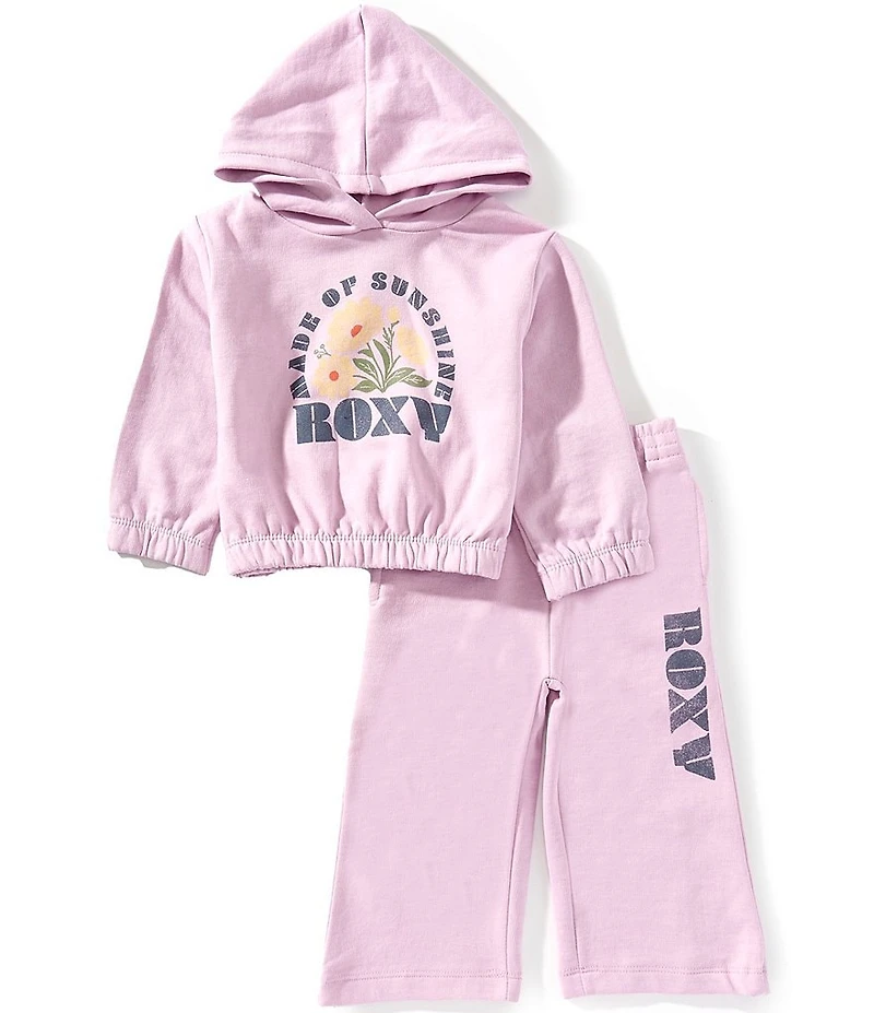 Roxy Baby Girls Long-Sleeve Made Of Sunshine Fleece Hoodie & Matching Fleece Jogger Pants Set
