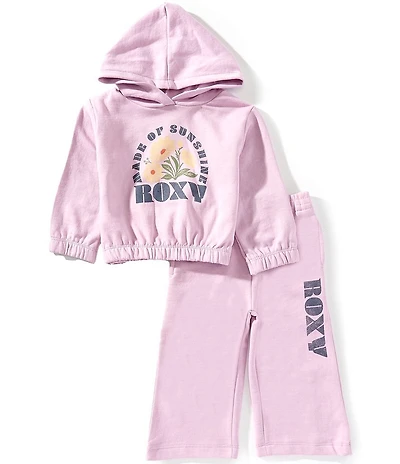Roxy Baby Girls Long-Sleeve Made Of Sunshine Fleece Hoodie & Matching Fleece Jogger Pants Set