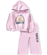 Roxy Baby Girls Long-Sleeve Made Of Sunshine Fleece Hoodie & Matching Fleece Jogger Pants Set